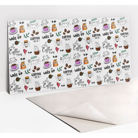 Panneaux muraux autocollants en vinyle imperméable - Cartoon café 100 x 50 cm (1/5)
