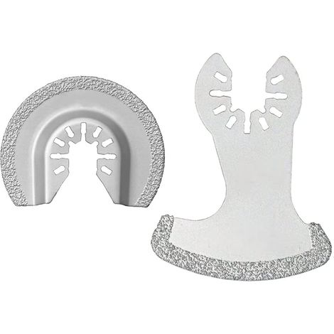 Lames oscillantes Grit Lot de 2 lames diamantées multi-outils oscillantes faucille et demi-cercle pour meuler les carreaux de béton et les rainures dans les murs Cisea (1/5)