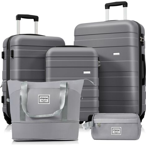 Ensemble valise M-L-XL coque rigide ABS, gris, pour maison et usage quotidien, format pratique, style moderne et facile à associer