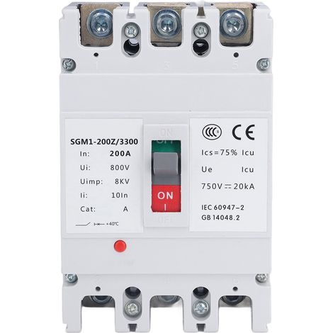 Disjoncteur solaire 3P DC 750V 200A pour lignes électriques, interrupteur à boîtier moulé pour panneaux photovoltaïques (1/5)