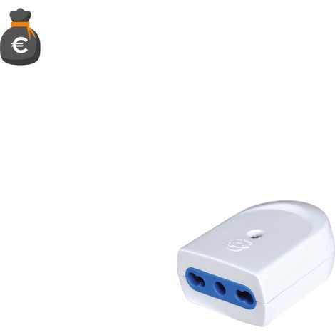Prise électrique bidirectionnelle Alcapower 10/16A sortie axiale 250V CA 1500W blanc design compact résistant haute qualité branchement facile