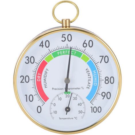 Rosvola Thermomètre et hygromètre d'intérieur suspendu au mur, mesure de la température et de l'humidité, pour serre, maison, entrepôt, bureau, 3,94 pouces (1/5)