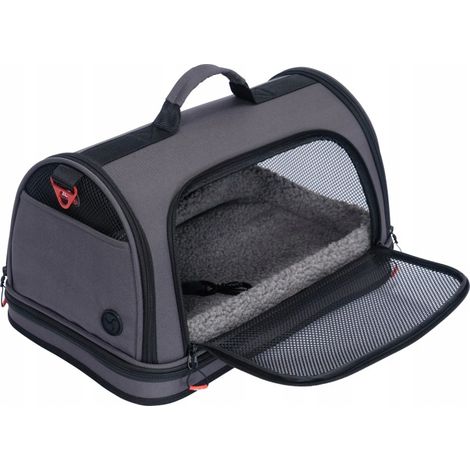 Borsa per il trasporto di animali domestici Zolux Nomad, taglia M, nera, 44,5×28×25