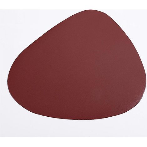 Lot de 4 sets de table en cuir rouge vin, sans dessous de verre. (1/5)