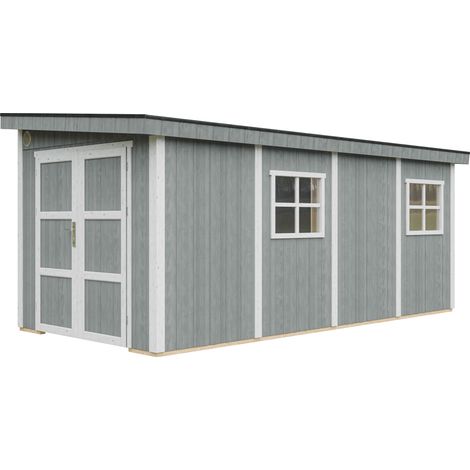 Timbela – Abri de jardin en bois LP SmartSide 11,47 m² – Dimensions H231x248x530 cm – 3 parois latérales – Toit en contreplaqué OSB-3 (1/5)