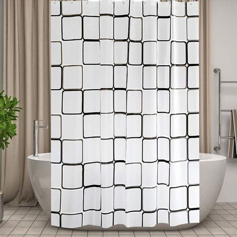 200x240 cm Rideau de Douche Résistant aux Moisissures pour Salle de Bain, Imperméable Peva Rideaux Salle de Bain, avec œillets Crochets (1/4)