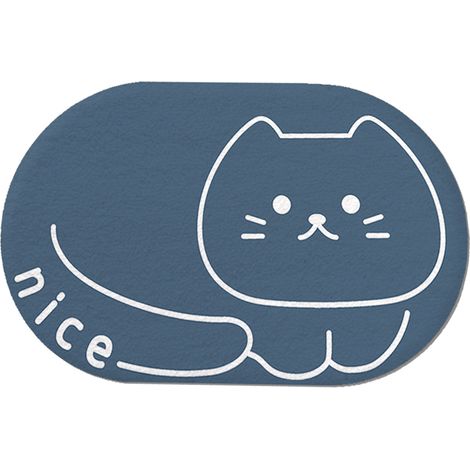 Tapis de bain panda mignon, super absorbant, chat bleu (1/5)