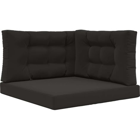 Maison Exclusive - Sofakissen für draußen 3 pcs Schwarz Polyester