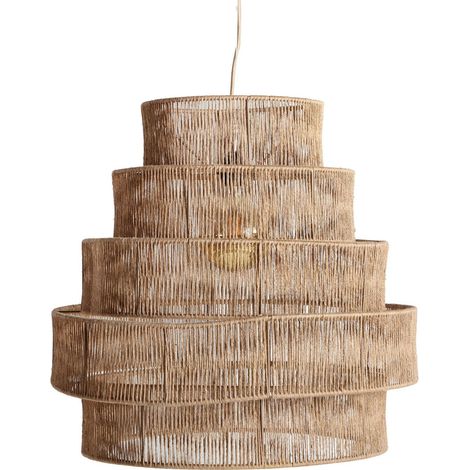 Suspension Boho Chic en Yute Naturel - Beige clair naturel tissé (1/5)