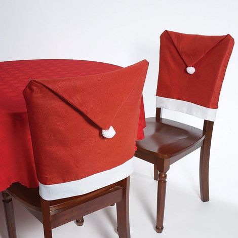 Housse de chaise de Noël 2 pièces Père Noël