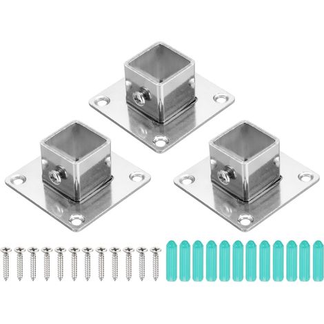 3Pcs Base Carrée Pour Poteau 2mmT Bases De Bride (1/5)