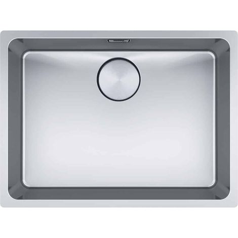 Franke – Évier 1 bac inox lisse 590x440mm – Vidage manuel avec bonde automatique – Installation sous plan – Garantie à vie sur inox (1/3)
