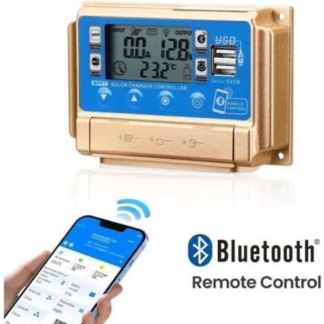 Régulateur de charge solaire MPPT 60 A – Chargeur 12 V/24 V – Efficacité de suivi 99 % – Écran LCD Bluetooth – Protection multiple-Karteo (1/5)