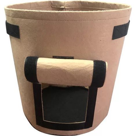 Plant Grow Bags, Tomate, Pomme De Terre, Fraise, Fleur, RéCipient De Culture De Fruits, Sac De Plantation De Plantes VentiléEs De Jardin (brun) 35H (1/4)