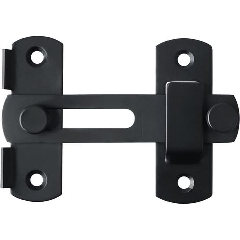 Sliding Door Latch, Door Lock, Tilt Latch, Buckle Latch with Screws for Door, Window, Cabinet and Garden, Matte Black Stainless Steel Finish (1/5)
