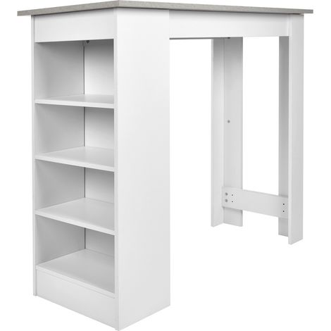 Tavolino da bar tavolino tavolo da bar bancone della cucina tavolo da bar da cucina con bancone a 4 ripiani bianco 115x103x50 cm