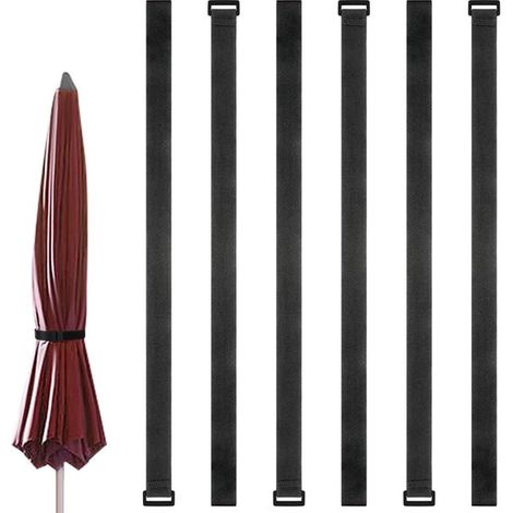 Correas ajustables para sombrilla - Accesorios reutilizables para patio - 6 unidades (1/5)