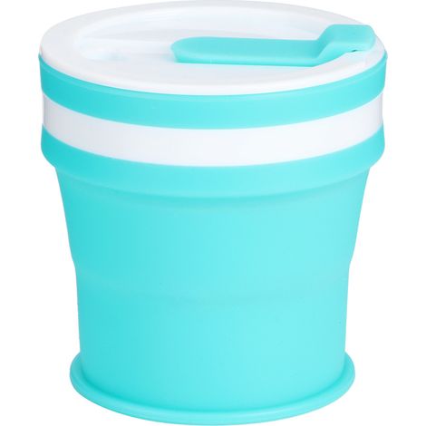 Gobelet pliable en silicone 350ml, tasse à café compacte et réutilisable pour voyage et plein air. (1/5)