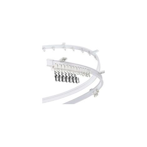 Rail de rideau incurvé pour tringles à rideaux, baies vitrées et cloisons de séparation, pliable (blanc, 2 m/6,6 pi) (1/4)