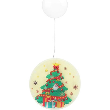 1 guirlande lumineuse LED ronde de Noël à suspendre à une fenêtre.-34x14cm-Green (1/2)