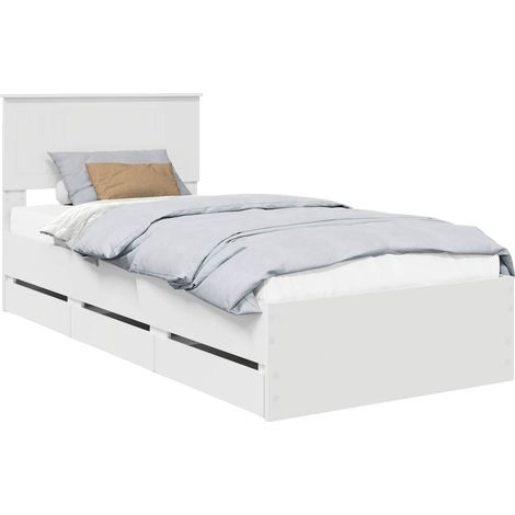 Maison Exclusive - Bettrahmen mit Schubladen Weiß 90 x 200 cm Ing