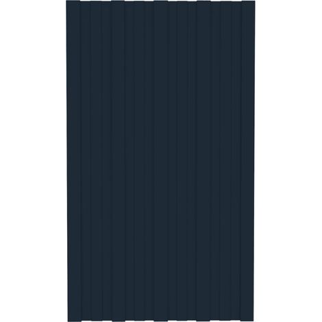 Vidaxl – Lot de 12 panneaux de toiture en acier galvanisé anthracite 80x45 cm – Résistants aux intempéries – Faciles à installer et à entretenir (1/5)