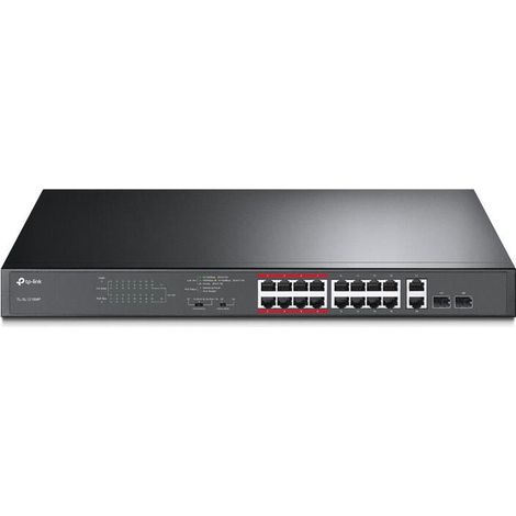 TP-LINK 16-Port 10/100Mbps + 2-Port Gigabit Unmanaged PoE Switch (1/3)