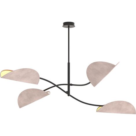 Plafoniera Moderna Ares Acciaio Nero Grigio 4 Luci E14 Ip20 (1/5)
