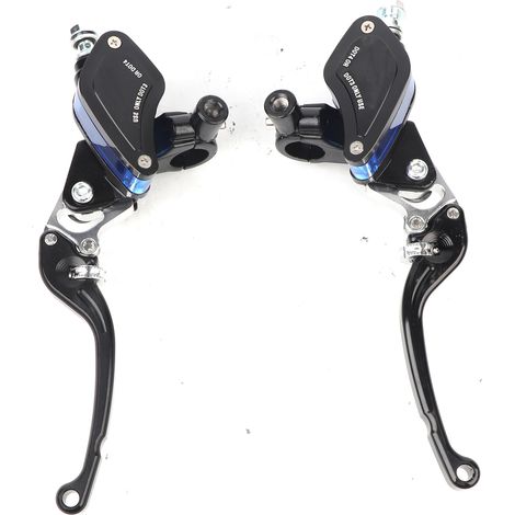 Paire de leviers de pompe de frein hydraulique et d'embrayage pour moto, CNC 22mm, réglables, noirs (1/5)