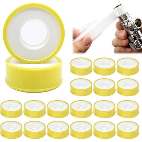Lot de 20 rouleaux de ruban d'étanchéité PTFE - Pour filetage PTFE - 12 mm x 0,1 mm x 12 m (1/5)