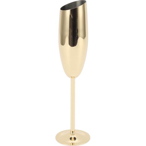 Vergoldeter Edelstahlbecher, rost- und verfärbungsbeständig, mit abgeschrägtem Rand, ideal für Partys und Zuhause. (1/5)