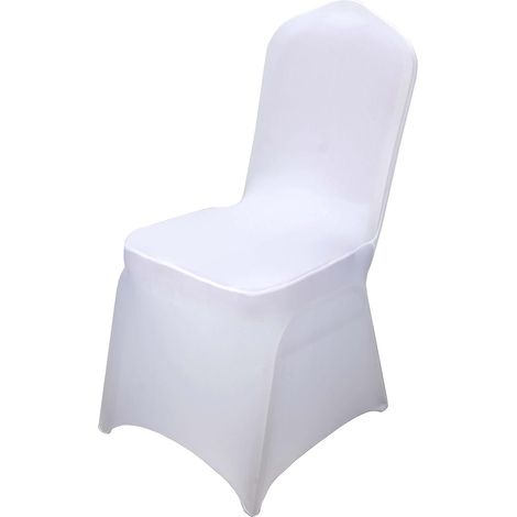 48 Pcs Spandex Housse de Chaise Polyester Blanc Housses de Chaise Salle à Manger Salon Housses de Chaise Protecteur pour Fête de Mariage Vacances Banquet Célébration (1/5)