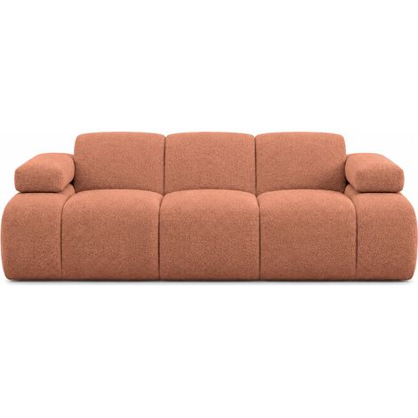 RAVELLO - Canapé droit tissu chenille 2 places Terracotta (1/5)
