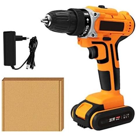 21V Cordless Screwdriver Drill Rechargeable Lithium Battery Waterproof Portable Electric Household Drill (1/5)