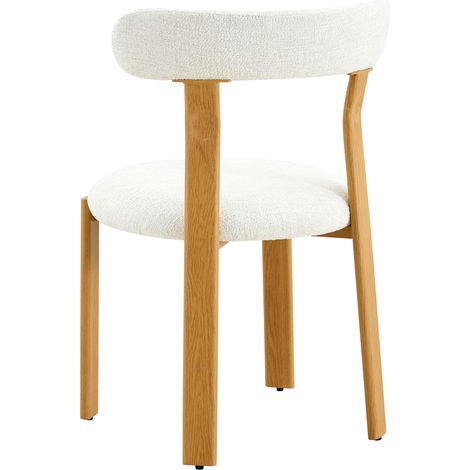 Sillas de comedor 2 piezas tapizadas en bouclé blanco, respaldo ergonómico, 79 cm (1/5)