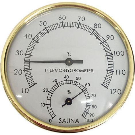 Hygromètre Thermo,hygromètre température humidité pour Cuisine,LCD Thermomètre de Chambre numérique,thermomètre hygromètre pour Salle,Hygromètre de Sauna,Cadran en Métal Thermomètre (1/5)