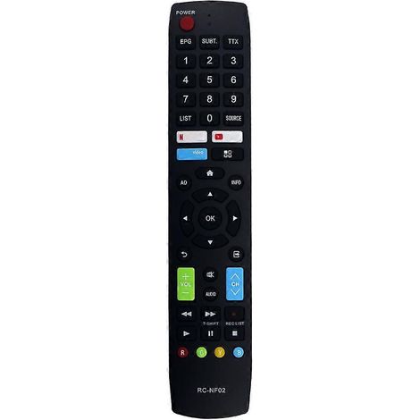 Télécommande RC-NF02 pour téléviseur intelligent Aconatic 32HS534AN 40HS534AN Noir (1/5)