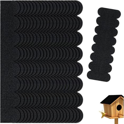 Lot de 21 Bardeaux de Toit Autocollants pour Nichoir à Oiseaux Bardeaux de Toit Découpables, Mini Tuiles de Toit Noires pour Nichoirs à Oiseaux, Clapiers et Niche pour Chien (1/5)
