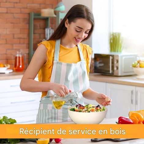 Bol à Salade avec Couvercles,3 Pièces Récipients (1/4)