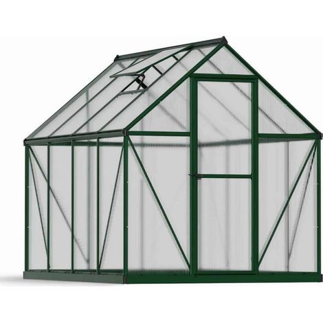 Palram – Serre de jardin polycarbonate 4,6 m² verte – Résistante aux UV – Structure aluminium – Dimensions ext. 247 x 185 x 208 cm – 701551