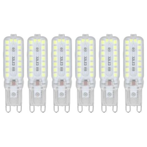 QORVA-Ampoules LED G9 7W, 6 pièces, éclairage à intensité variable 360 °, ampoule de remplacement pour lampe murale de bureau, lumière blanche 220-240V