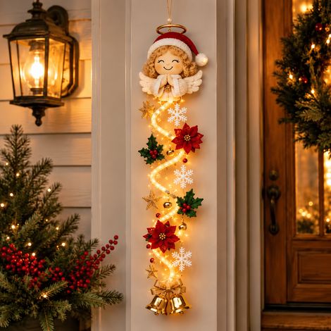 Accroche-porte lumineux à suspendre - Ange de Noël, cintre décoratif festif 200 g – Livraison gratuite