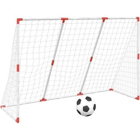 But de football pour enfants, comprenant un ballon de football 2 en 1, blanc (1/5)