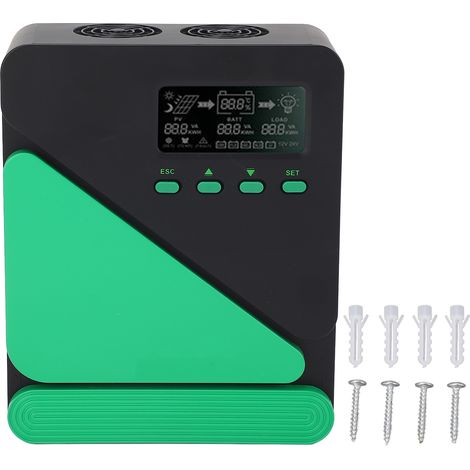 Ortviai Régulateur de charge solaire MPPT 60 A 12/24 V avec écran LCD rétroéclairé et double sortie USB 5 V / 3 A (1/5)