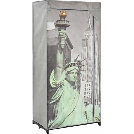 Garde-robe Meuble de Rangement - Style Contemporain New York 75x45x160 cm Tissu BV485291 - BonneVie (1/5)