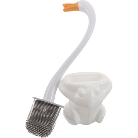 Brush Holder Set Curved Toilet Brush for Hygienic Cleaning