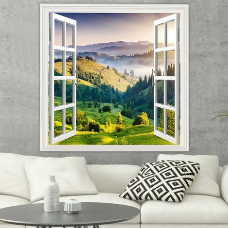Wandbehang „Böhmische Berge, grünes Gras“, Wandteppich, Bettwäsche, Wandbehang (150 x 130 cm) (1/5)