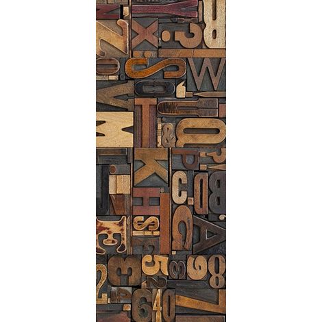 Papier peint autocollant - Sticker de porte - PVC - Repositionnable - Support prêt à coller - Décoration murale - Pour chambre, salon et couloir - 200 x 77 cm (1/5)