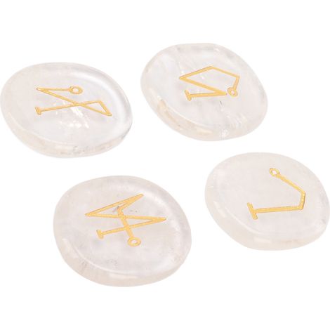 Pierre runique de guérison naturelle, pierre runique de sorcière, cristal de guérison et d'équilibrage Reiki, cristal blanc. (1/5)