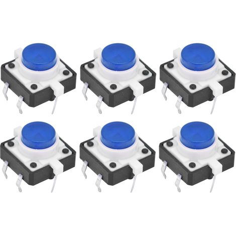 Satz mit 20 taktilen Schaltern 12 x 12 x 7,3 mm, Momentknöpfschalter, Mikroschalter für Haushaltsgeräte und elektronische Produkte (blau)